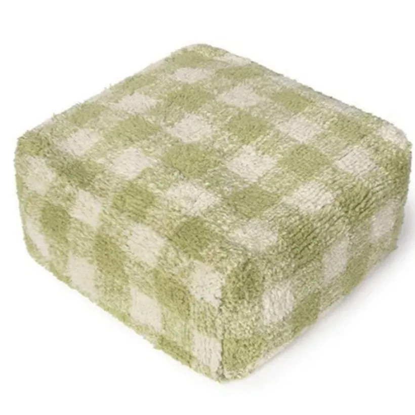 Poef Vichy Matcha 40x40x20cm