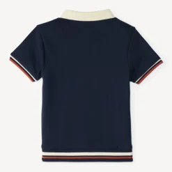 Polo jongen met korte mouwen in vintage sportstijl