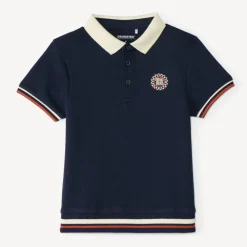 Polo jongen met korte mouwen in vintage sportstijl