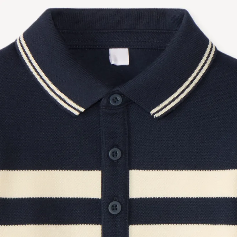 Polo jongens met lange mouwen in maritieme stijl
