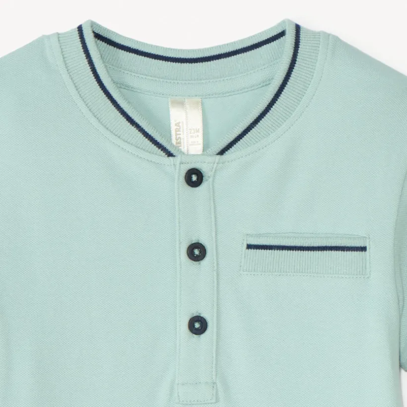 Polo met korte mouwen en teddy kraag voor baby jongen