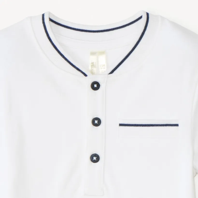 Polo met korte mouwen en teddy kraag voor baby jongen