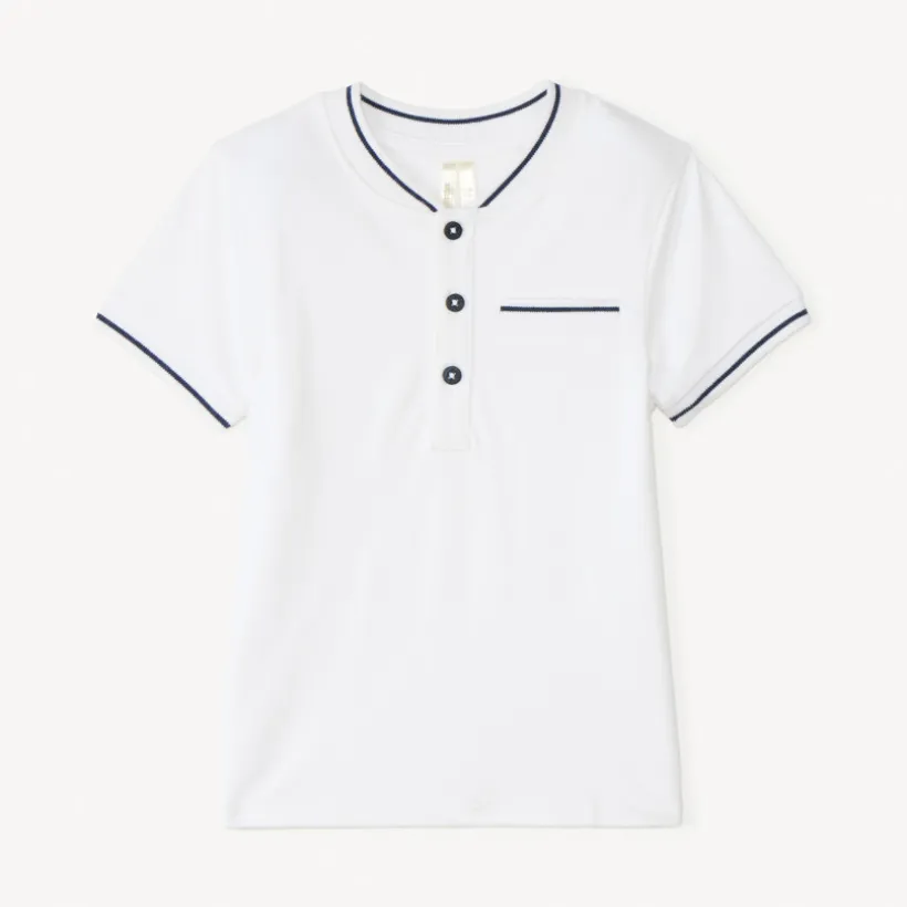Polo met korte mouwen en teddy kraag voor baby jongen
