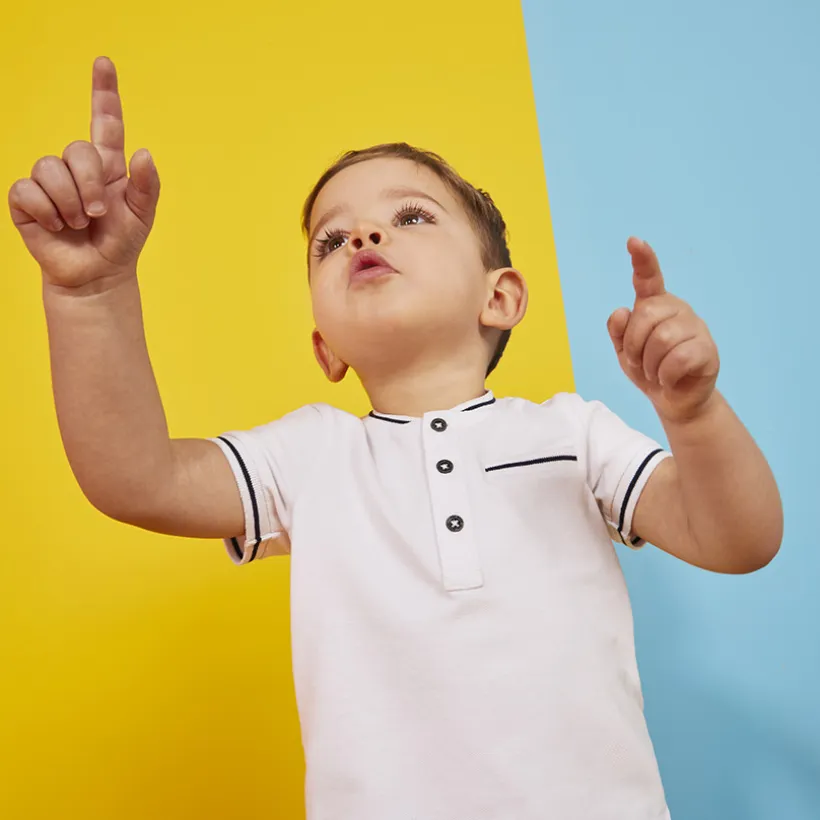 Polo met korte mouwen en teddy kraag voor baby jongen