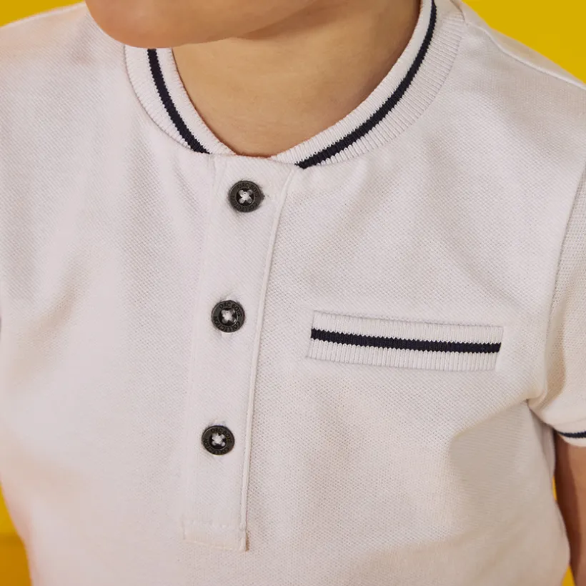 Polo met korte mouwen en teddy kraag voor baby jongen