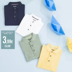 Polo met korte mouwen in effen piqué katoen jongens