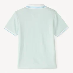 Polo met korte mouwen van effen gemêleerd materiaal jongens