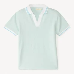 Polo met korte mouwen van effen gemêleerd materiaal jongens
