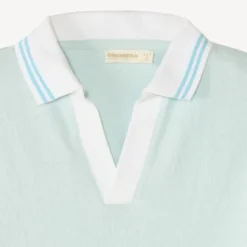 Polo met korte mouwen van effen gemêleerd materiaal jongens