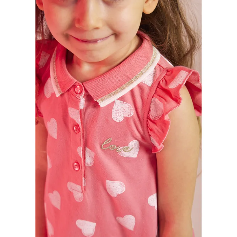 Poloshirt in jersey met print meisjes