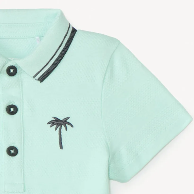 Poloshirt korte mouwen met fantasie borduursel voor baby jongen