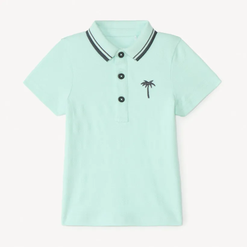 Poloshirt korte mouwen met fantasie borduursel voor baby jongen