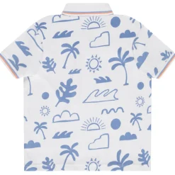 Poloshirt met korte mouwen en eilandprint jongens