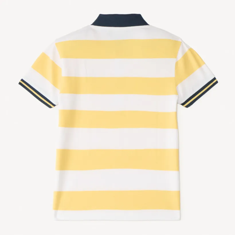 Poloshirt met korte mouwen en gestreept ontwerp met bootbrodering jongens