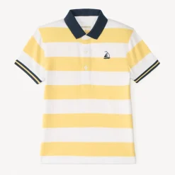 Poloshirt met korte mouwen en gestreept ontwerp met bootbrodering jongens