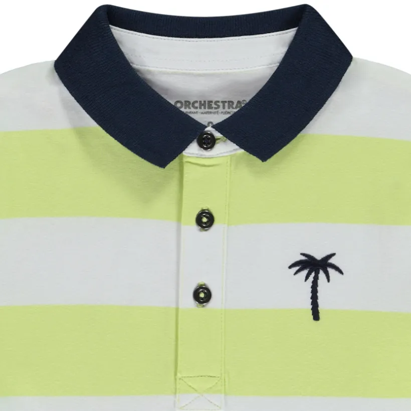 Poloshirt met korte mouwen, gestreept, met palmboom borduursel jongens