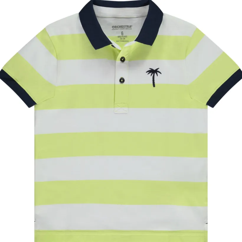 Poloshirt met korte mouwen, gestreept, met palmboom borduursel jongens