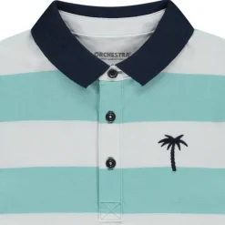 Poloshirt met korte mouwen, gestreept, met palmboom borduursel jongens