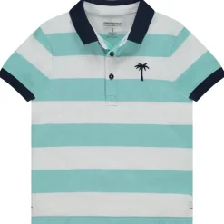 Poloshirt met korte mouwen, gestreept, met palmboom borduursel jongens