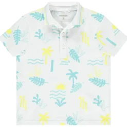 Poloshirt met korte mouwen in fantasieprint voor jongen