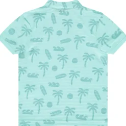 Poloshirt met korte mouwen, met palmboom- en surfplankprint, voor babyjongens