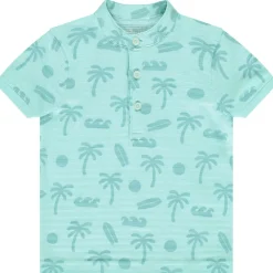 Poloshirt met korte mouwen, met palmboom- en surfplankprint, voor babyjongens