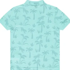 Poloshirt met korte mouwen, met palmbomen- en leopardprint, jongens