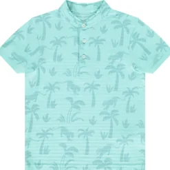 Poloshirt met korte mouwen, met palmbomen- en leopardprint, jongens