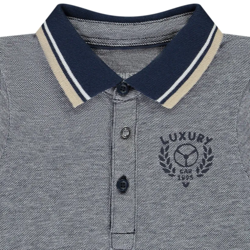 Poloshirt met lange mouwen en print voor baby jongen