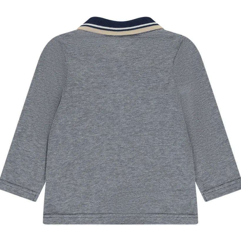 Poloshirt met lange mouwen en print voor baby jongen