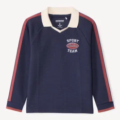 Poloshirt met lange mouwen en fantasiebadge jongens