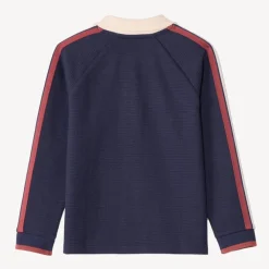 Poloshirt met lange mouwen en fantasiebadge jongens