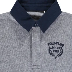 Poloshirt met lange mouwen en fantasie borduursel voor jongen