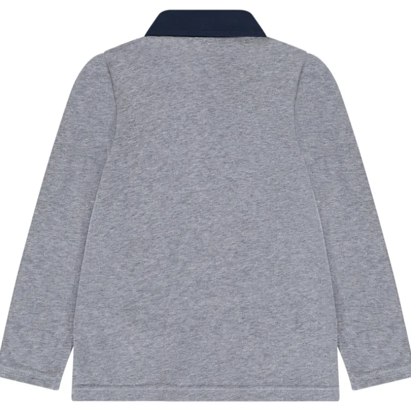 Poloshirt met lange mouwen en fantasie borduursel voor jongen