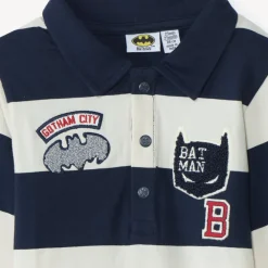 Poloshirt met lange mouwen, gestreept, Batman Warner voor babyjongen