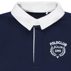 Poloshirt met lange mouwen, geborduurd en tweekleurig voor jongen