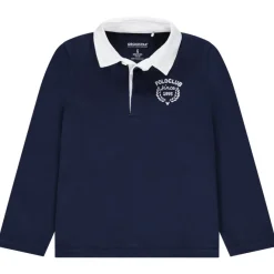 Poloshirt met lange mouwen, geborduurd en tweekleurig voor jongen