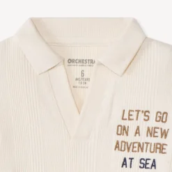 Poloshirt met lange mouwen in ribstructuur jongens