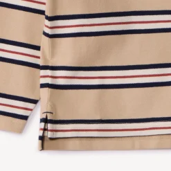 Poloshirt met lange mouwen, strepen en fantasiebadge jongens