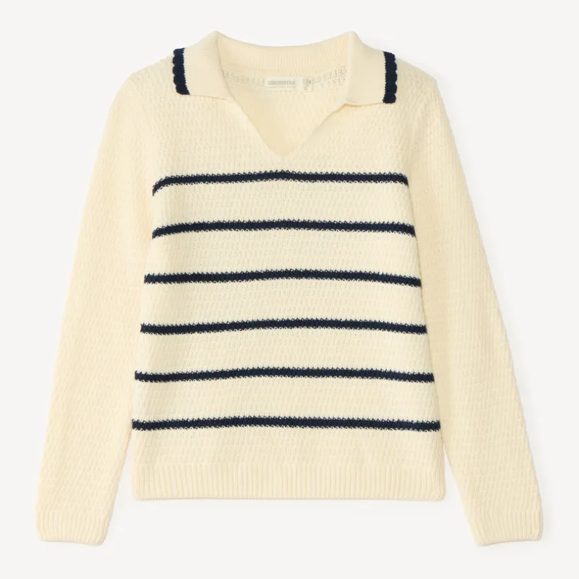 Polo trui meisjes in maritieme stijl