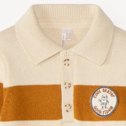 Polo trui voor babyjongen met brede strepen
