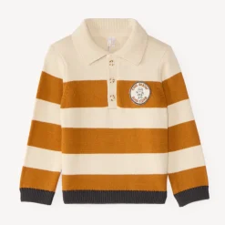 Polo trui voor babyjongen met brede strepen
