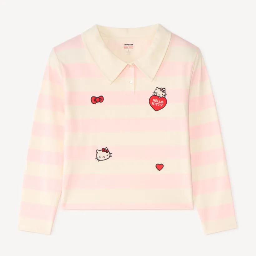 Polo voor meisjes met lange mouwen en Hello Kitty-patch