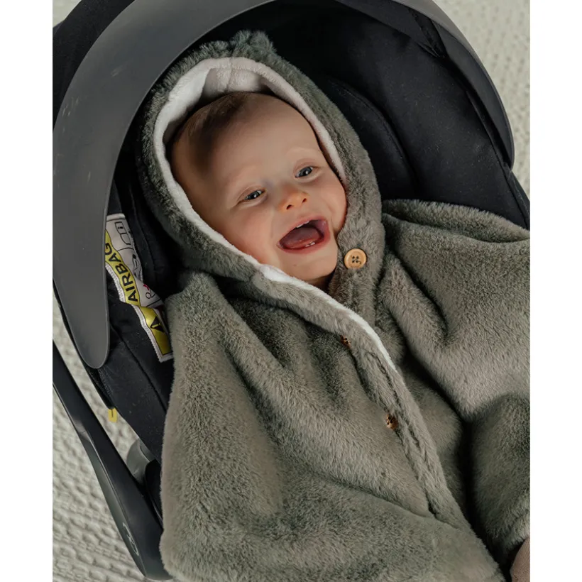 Poncho pour siège auto fausse fourrure Beige