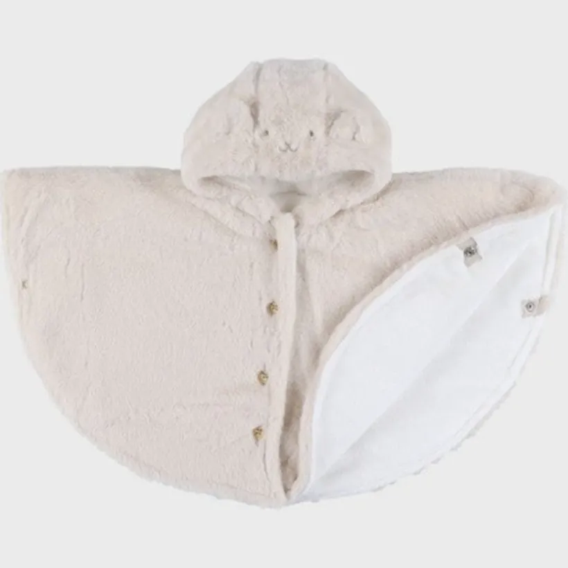 Poncho pour siège auto fausse fourrure Beige