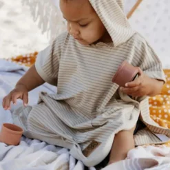Poncho UV UPF 50+ 3-5 jaar Sandy Beach/Peanut Brown