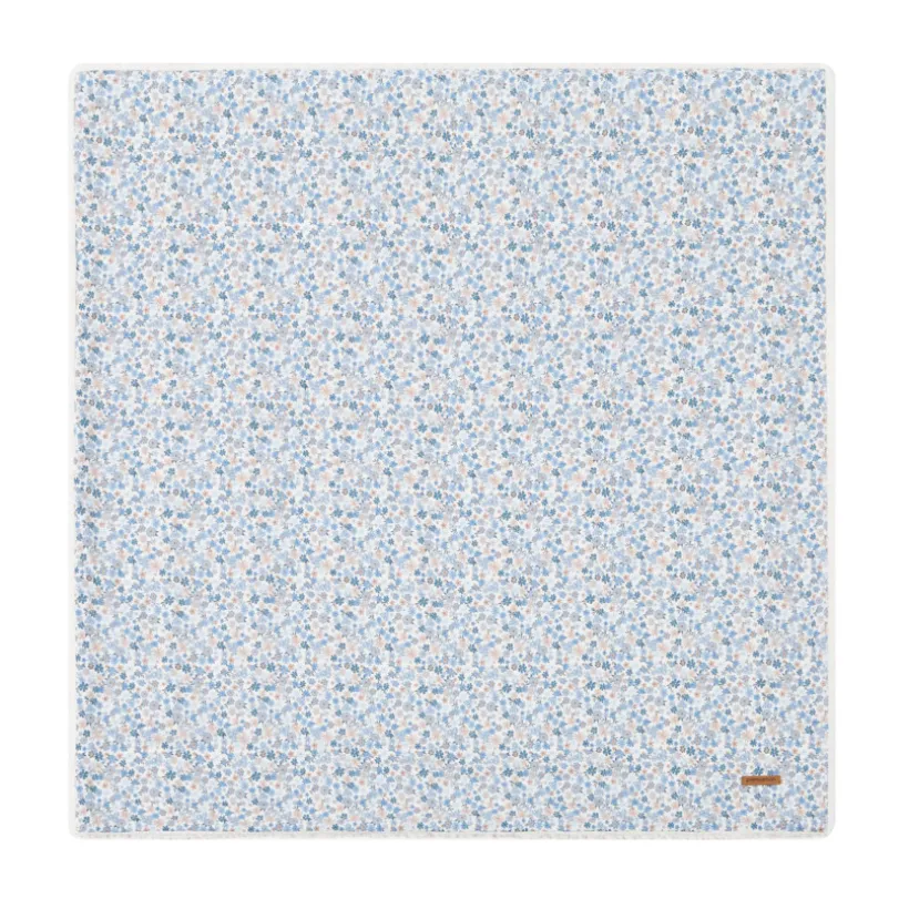 Popeline en sherpa dekens 80 x 80 cm - Tiny Flowers