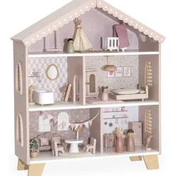 Poppenhuis in hout 60cm 3jaar+ Roze