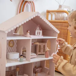 Poppenhuis in hout 60cm 3jaar+ Roze