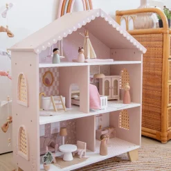 Poppenhuis in hout 60cm 3jaar+ Roze